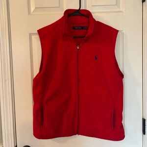 Polo Golf Ralph Lauren Red Zip Up Fleece Vest